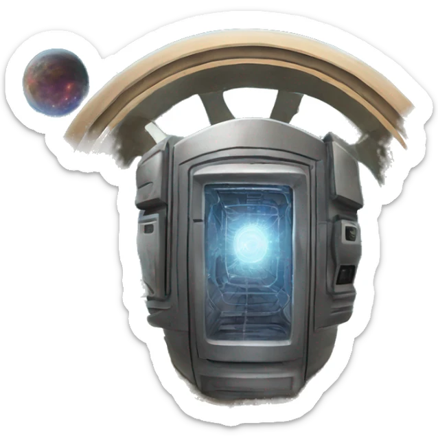 A portal or Time Machine like device used to travel between universes in the multiverse sticker