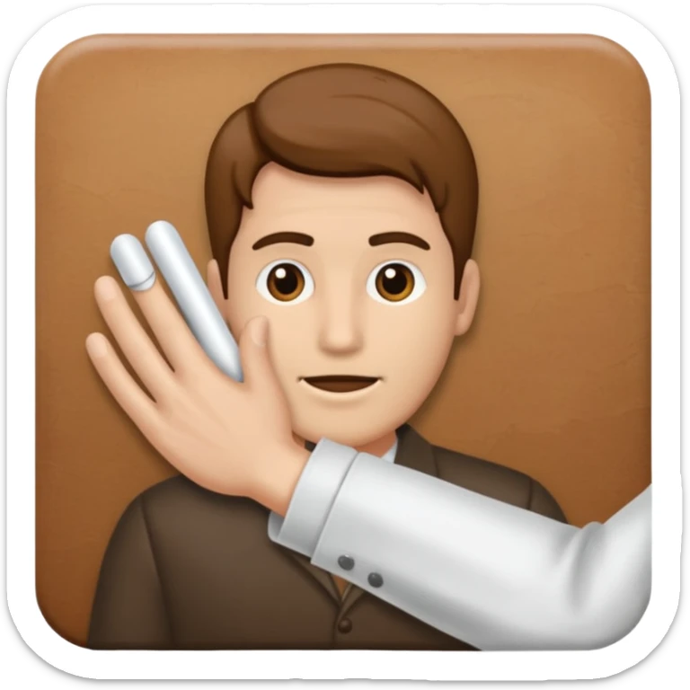 Radiografía de mano sostenida por un hombre con bata blanca  piel clara cabello café obscuro sticker