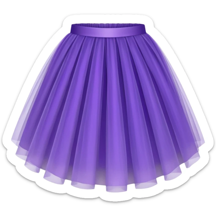 cinematic-realistic-purple-tutu,-layers-of-fine,-soft-tulle-forming-a-voluminous-and-airy-skirt,-delicate-folds-catching-the-light,-slightly-frayed-edges-adding-authenticity,-glowing-softly-with-a-warm-and-ethereal-elegance sticker