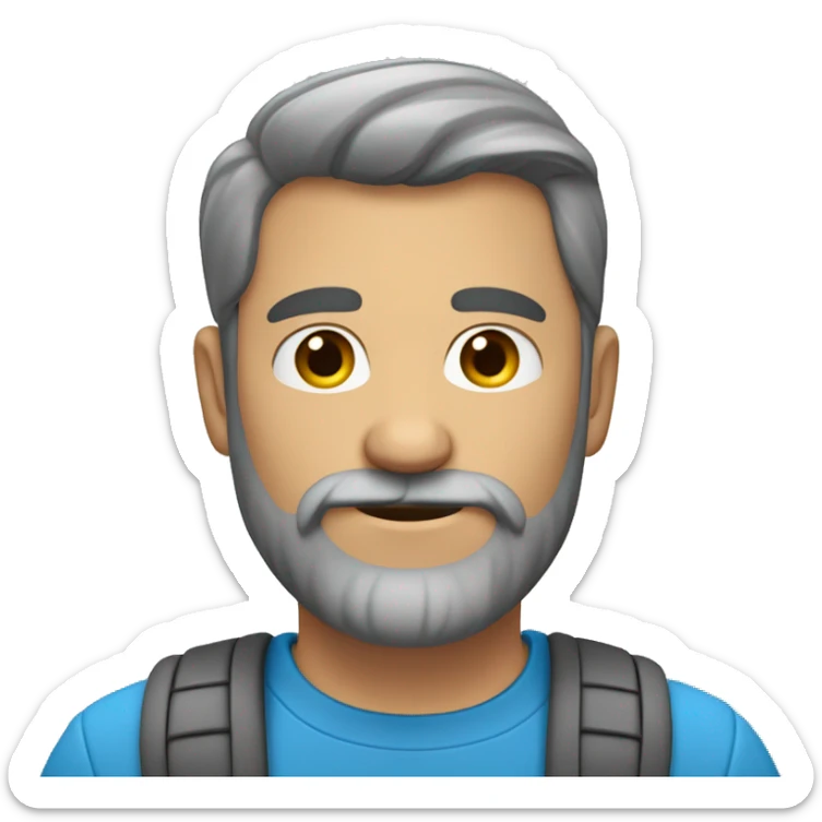 Un homme gay avec une barbe grise qui hausse les épaules  sticker