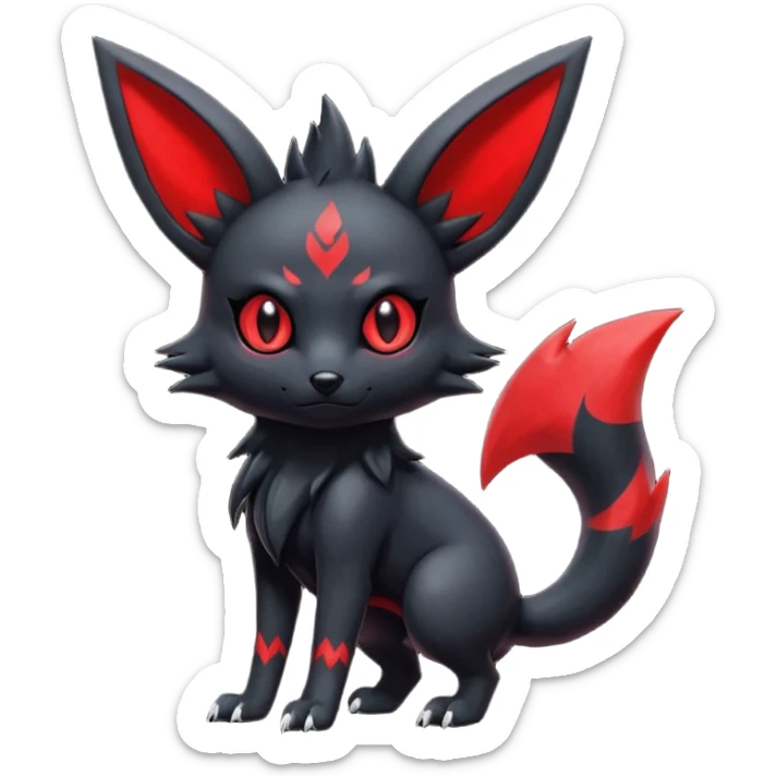  Shiny edgy dark gloomy red gothic cool badass emo-Zorua-Umbreon-Salandit-Jolteon-fusion sticker