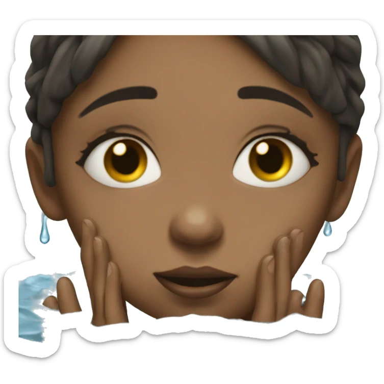 the girl lies in a puddle of tears sticker