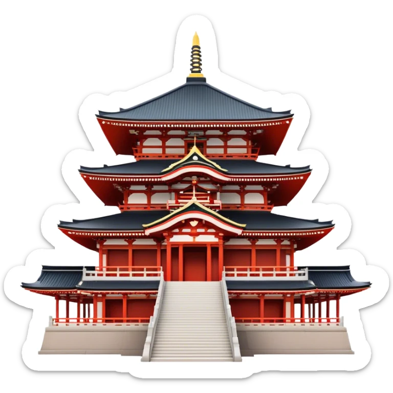 Cinematic Realistic Senso-ji Temple Landmark Emoji, depicted with the historic Tokyo temple rendered with intricate architectural detail and dynamic, cultural lighting. sticker