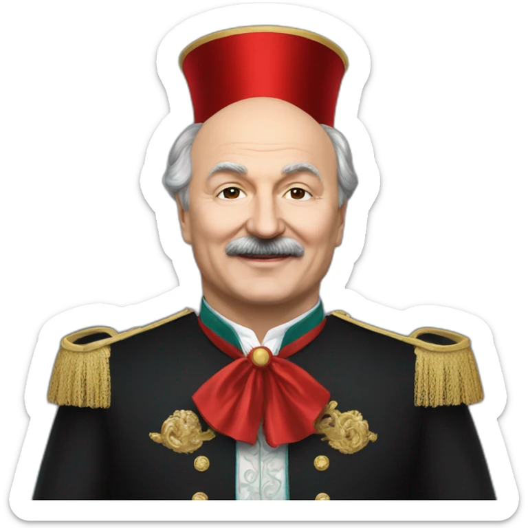 Emoji of President Lukashenko in a magician costume sticker