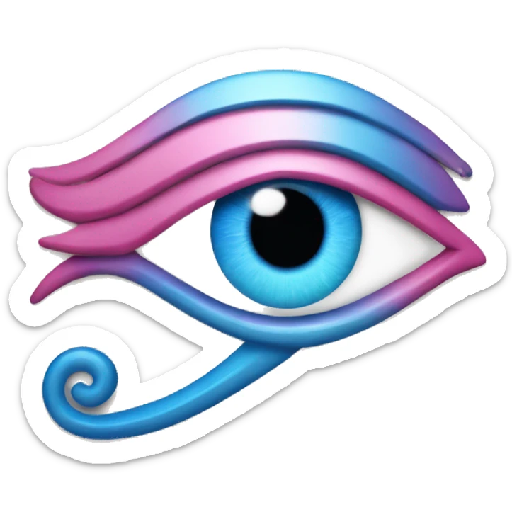 eye of horus with transgender pink and blue inside the transgender symbol sticker