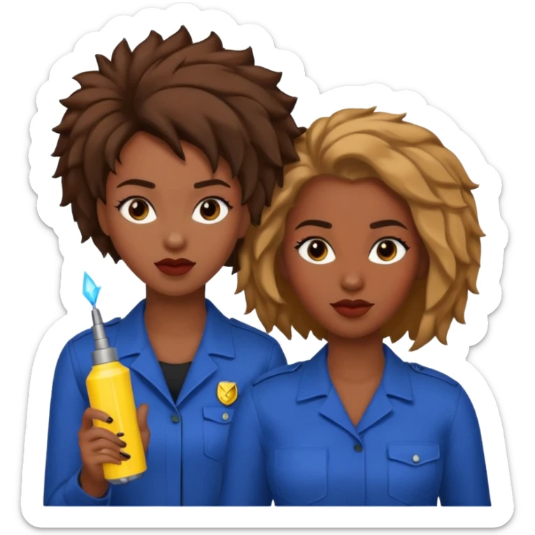 Ma meilleur amie et moi (femme) africaine cheveux tasé sticker