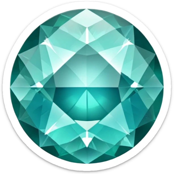 Round brilliant cut grandidierite showing unique blue-green color shift and sparkle sticker