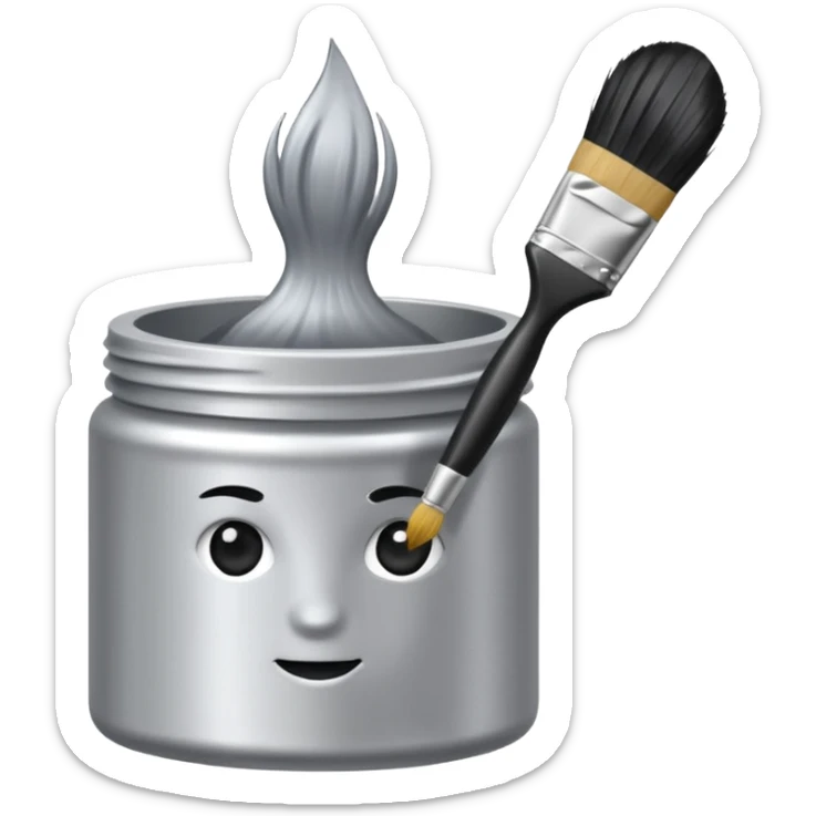 tube of hair dye with a brush next to it sticker