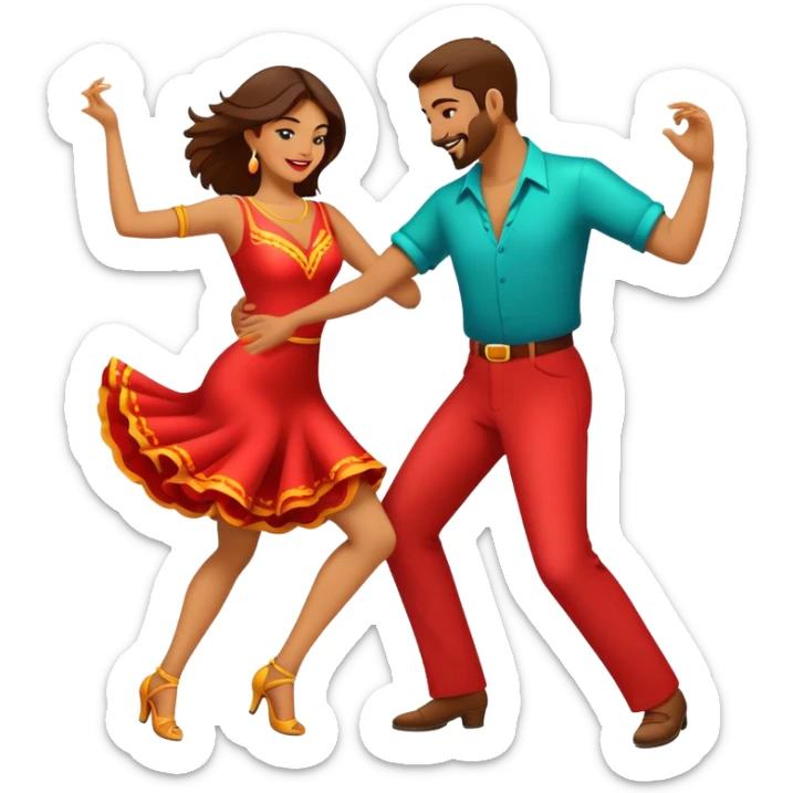 Quiero crear emojis de baile de salón, con parejas bailando salsa, o tango, en pareja e individual. sticker
