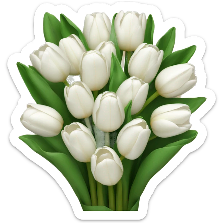 white tulip bouquet  sticker