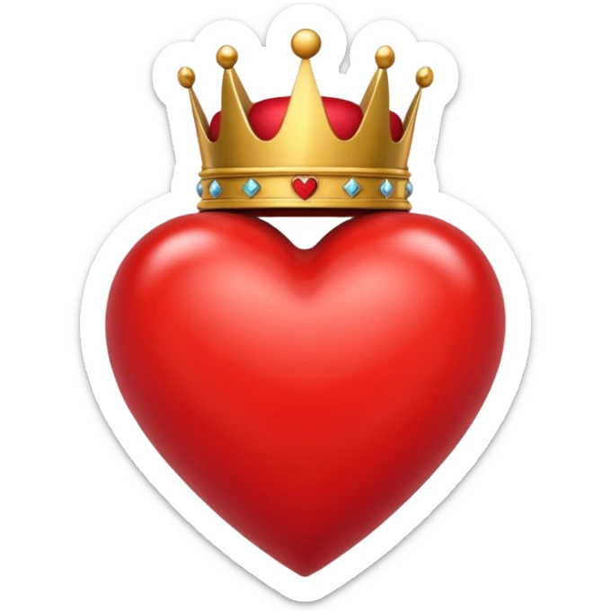 I want a red heart these emoji ❤️ and i also want a crown like this 👑 on it sticker