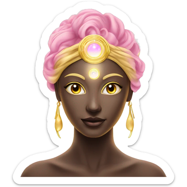 Pleiadian radiant golden diva woman female third eye pink sticker