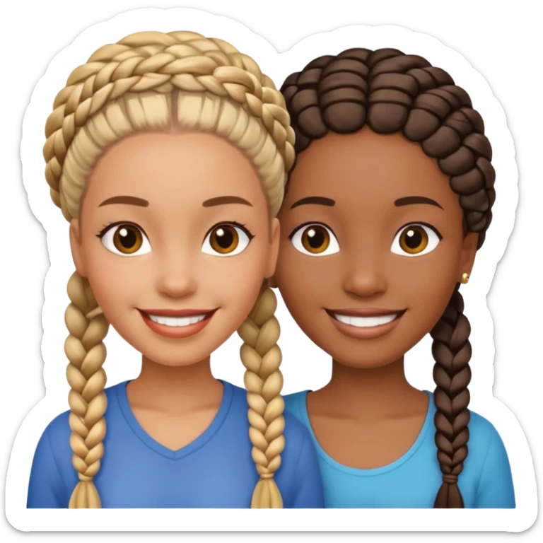 Ma meilleur amie et moi (femme) africaine cheveux tasé sticker