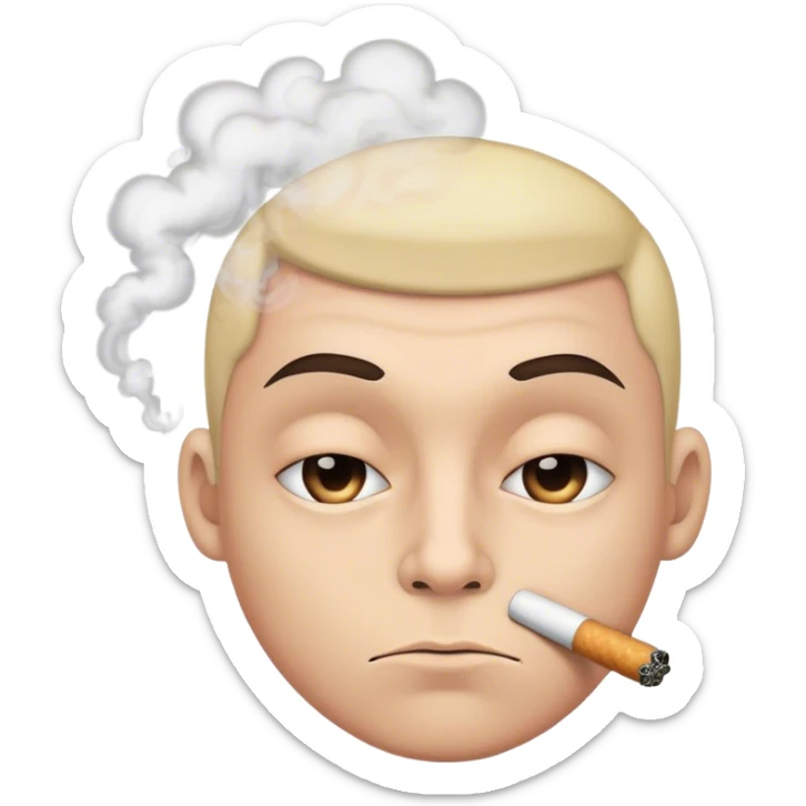 Face smoking sticker