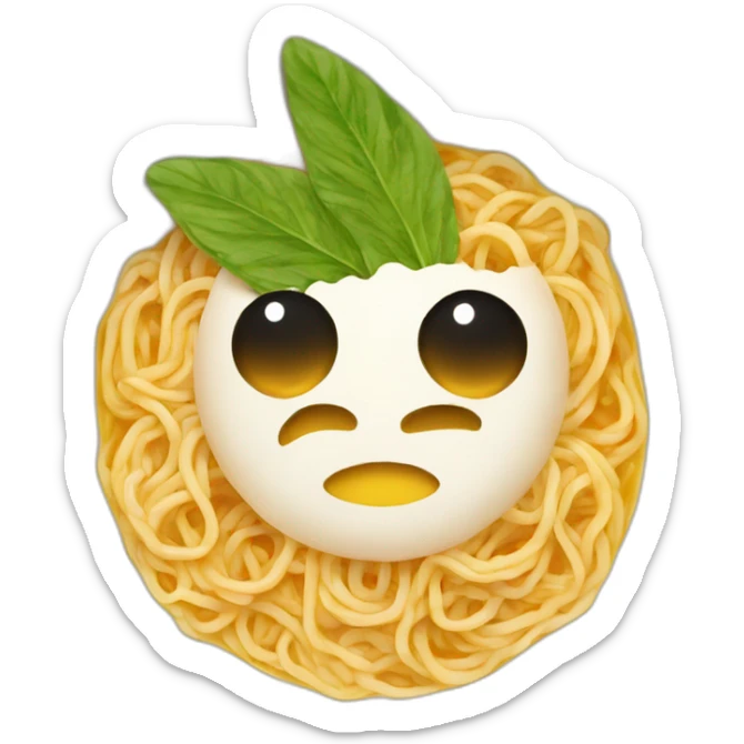 Sunfly in big bowl of ramen that looks like a hot tub sticker