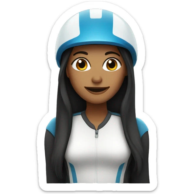 woman with long dark hair wearing a bike helmet sticker