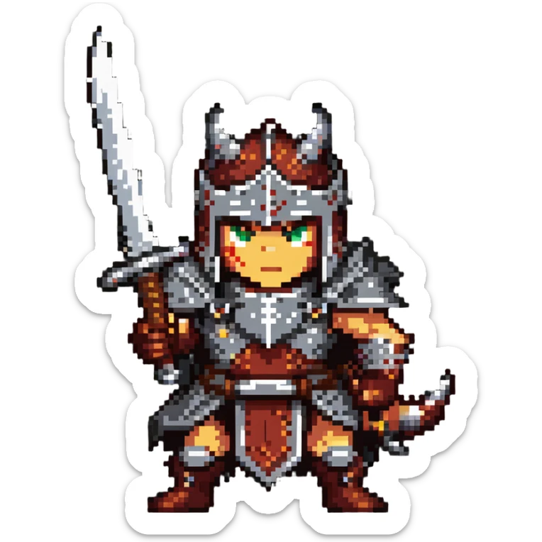 Guts from Berserk manga, berserker armor, wielding Dragon Slayer sword, scar on face sticker