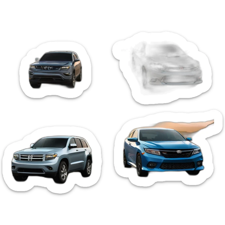 Highway with  1999.Jeep grand cherokee 2011 Honda Civic. 2018 Toyota Supra. 2022 Chevy Tahoe sticker