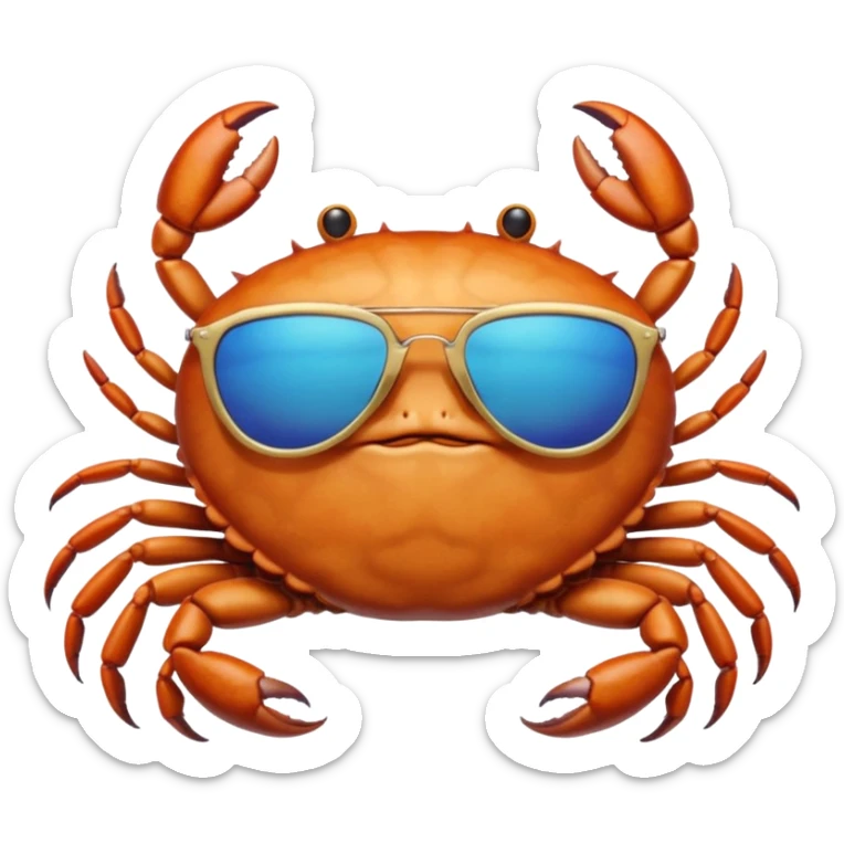 Alaska crab female and male are moving wearing a sunglass and 海港薈 sticker