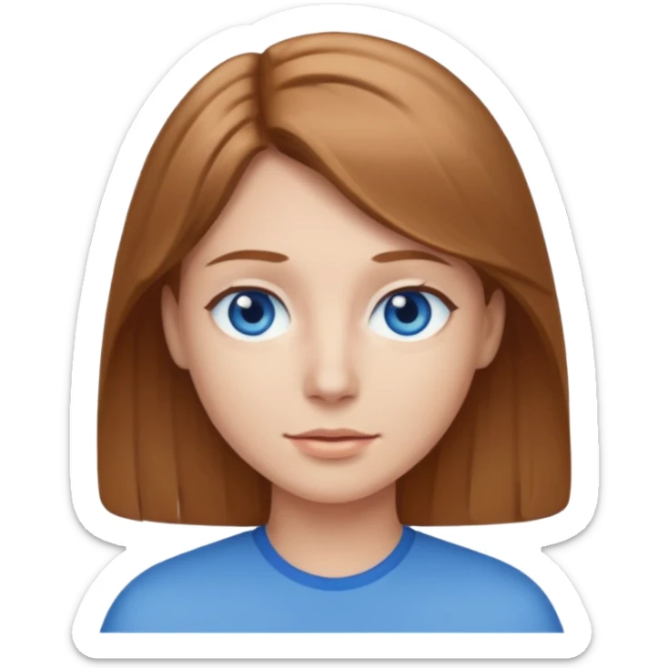 can you make a white native American emoji with light brown hair and blue eyes  sticker