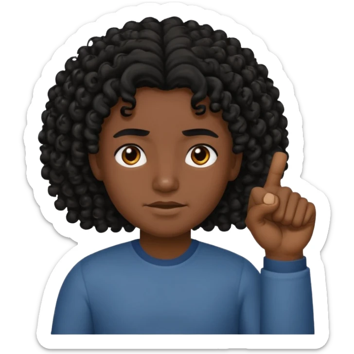 Persona de color con el pulgar arriba con el pelo colocho y más maliante sticker