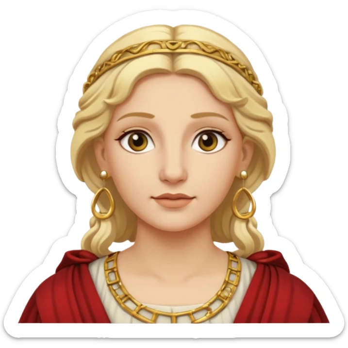 Ancient Roman woman with earrings and blonde hair sticker