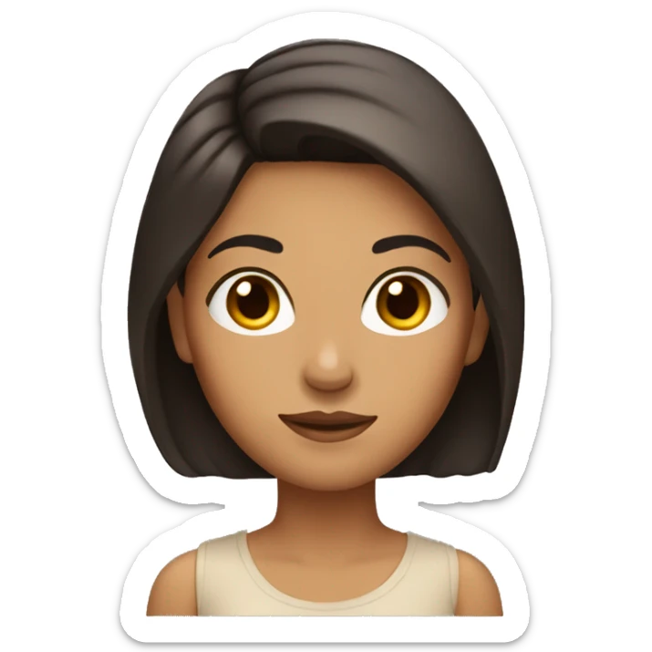 Women with dark brown hair and eyes and tan skin  sticker