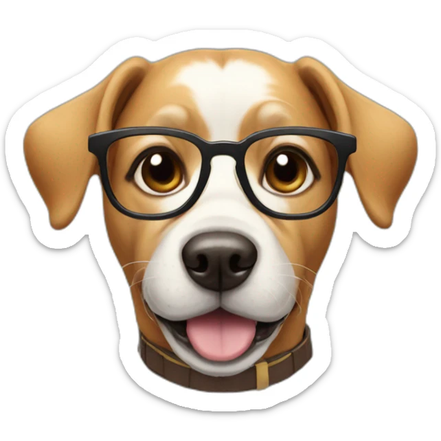 dog whith glasses sticker