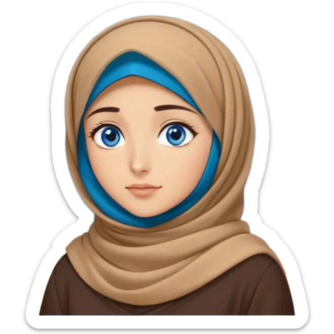 Turkish beautiful finish Konya girl blue eyes with starry night hijab and Watching the sky on the ground  sticker