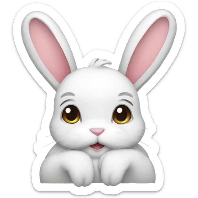 bunny with bow sticker