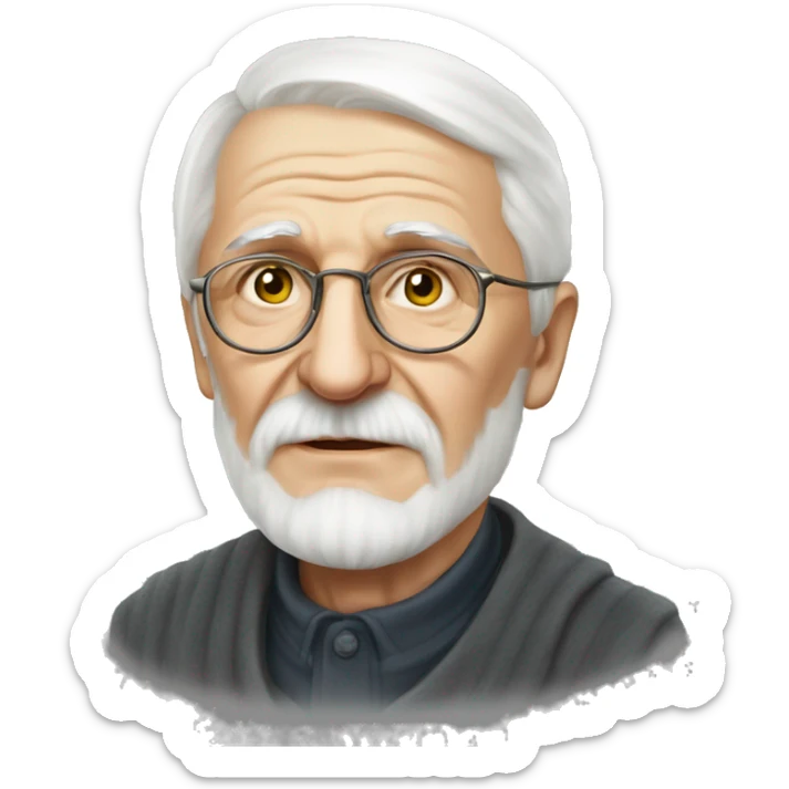 Dmytro Pavlychko, Ukrainian writer of the twentieth century, an elderly man sticker