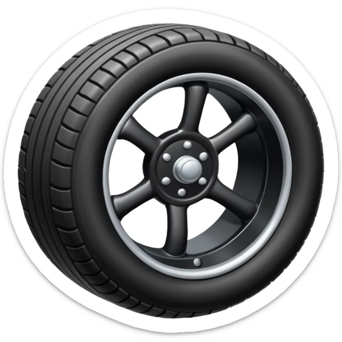 The aircraft's landing gear is one inflated, plump wheel with a strut, black in color, cartoon-style, isometric sticker