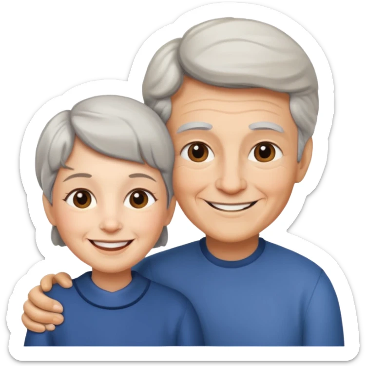 lo mismo que estas haciendo solo coloca alado de la abuela un hombre joven  sticker