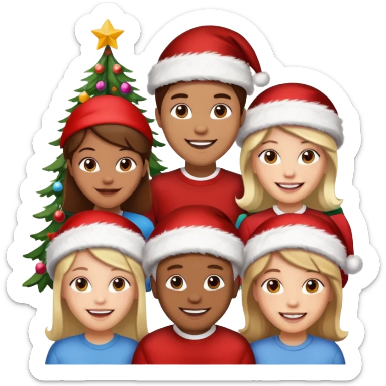 Merry Christmas emoji with my family photo sticker
