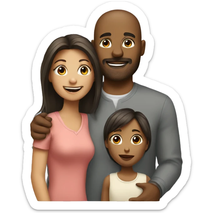 Man woman and little girl together as a family sticker