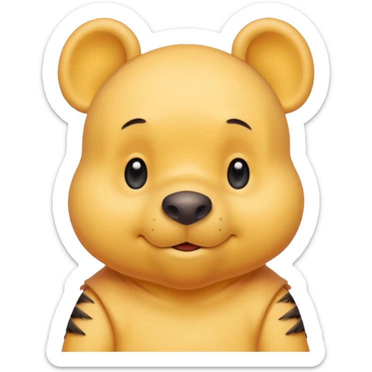 winee the pooh with yellow pastel skin cute and with no body no shirt only the head sticker