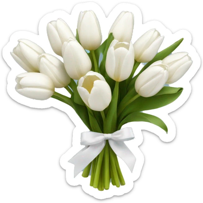 white tulip bouquet  sticker