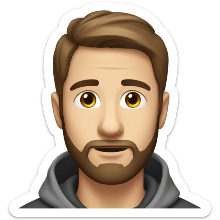 Handsome man with brown hairs and 3 days beard wearing a hoodie as he is praying sticker