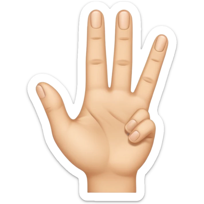 I want a emoji with just middle finger bend towards and every other fingers amd thumb straight  sticker