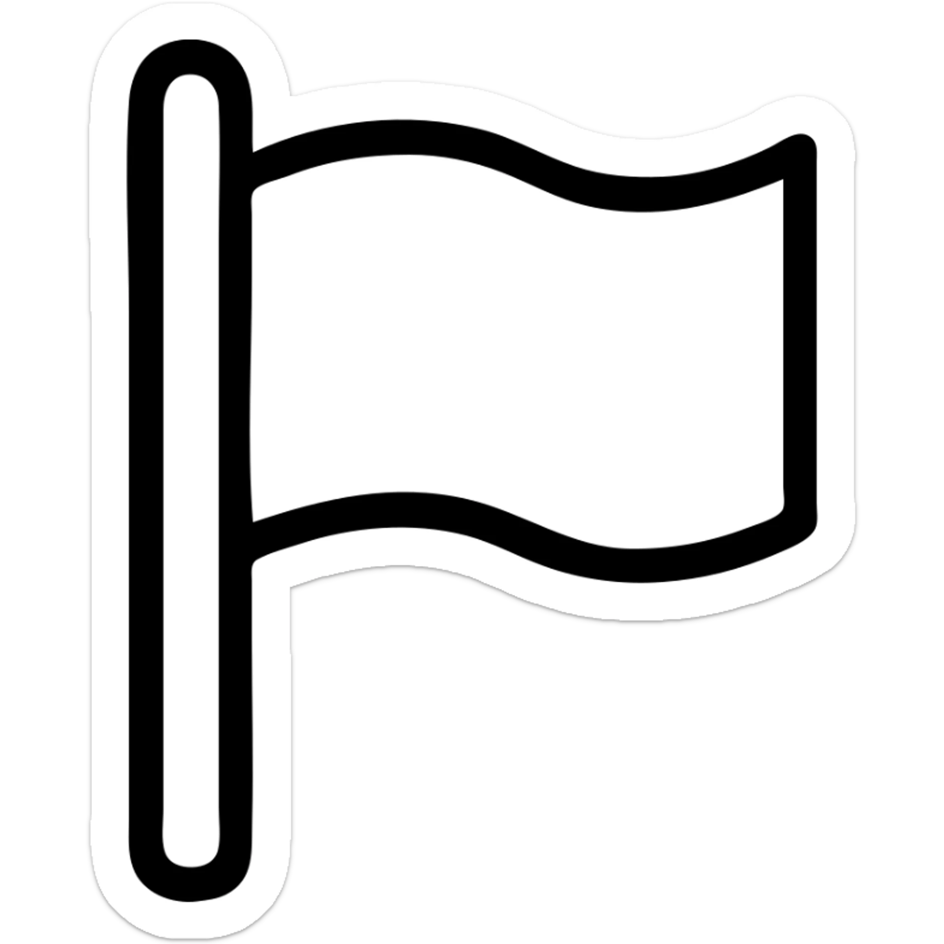 white flag minimalistic icon sticker