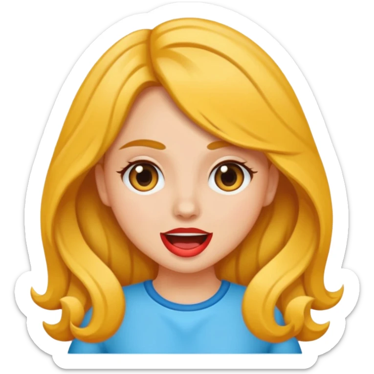 Una chica haciendo lengua de señas pelinegra con el cabello ondulado sticker