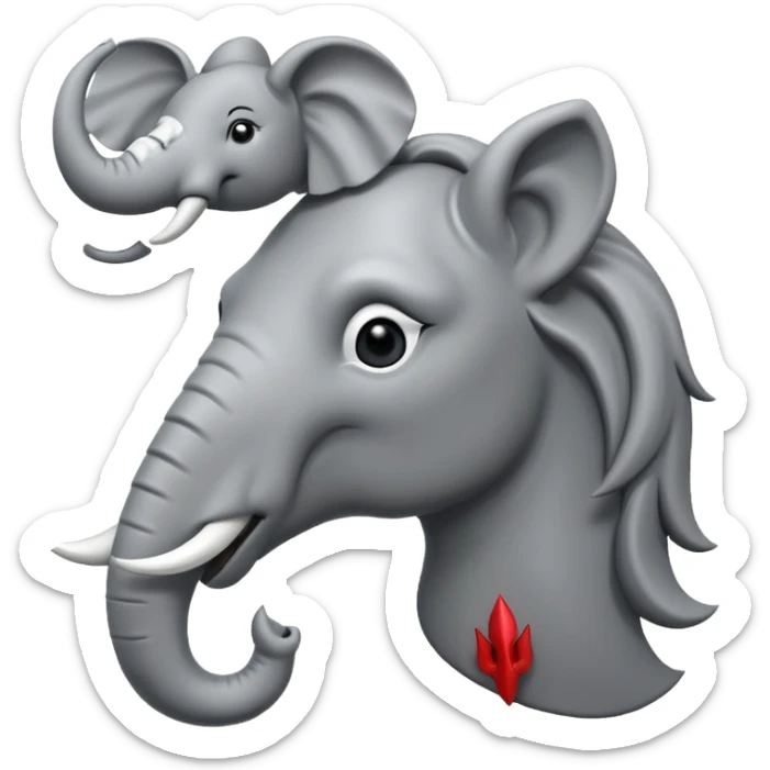 Can you sketch me a horse and an elephant heads fightint as liberal and comservative  sticker