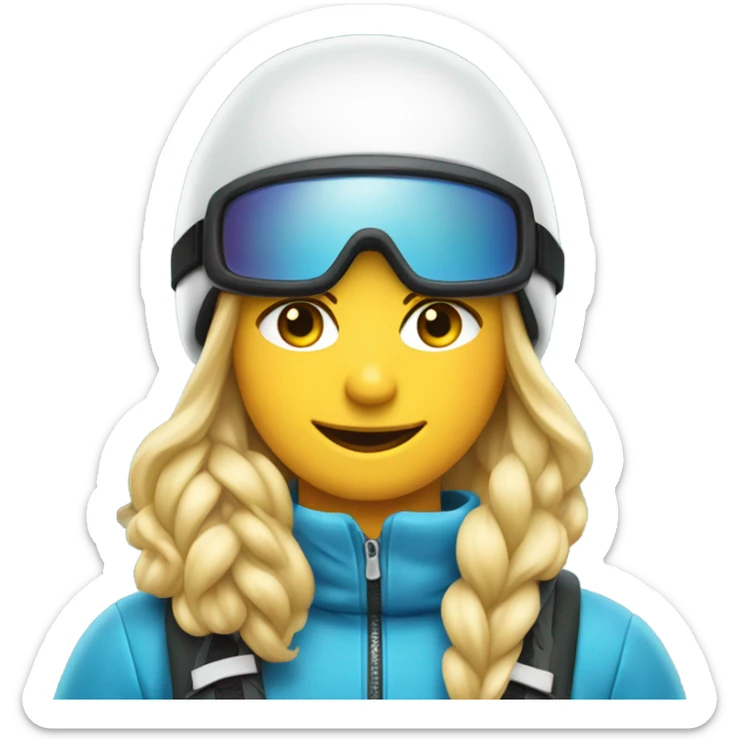 Long blonde hair skier on the slopes of whitefish Montana sticker