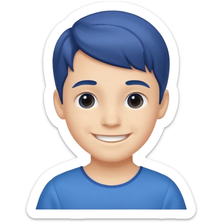 blue dress boy sticker