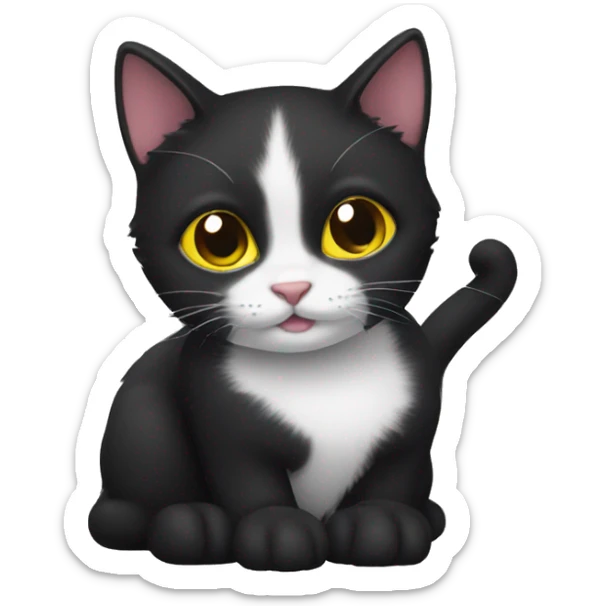 Black cat sticker