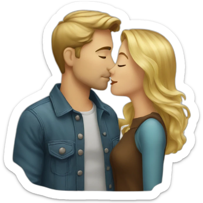 blond-hair-woman-and-brown-hair-man-kisses sticker
