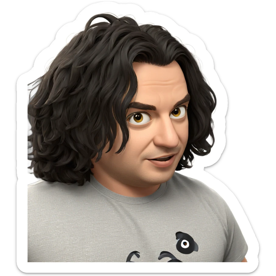 confident boy in black shirt sticker