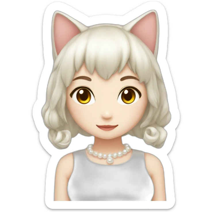pearl neko girl sticker