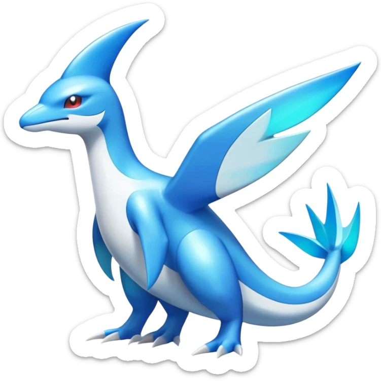 Shiny Latios-Latias-Salamence-Koraidon-Fakémon-hybrid-creature (full body)  sticker