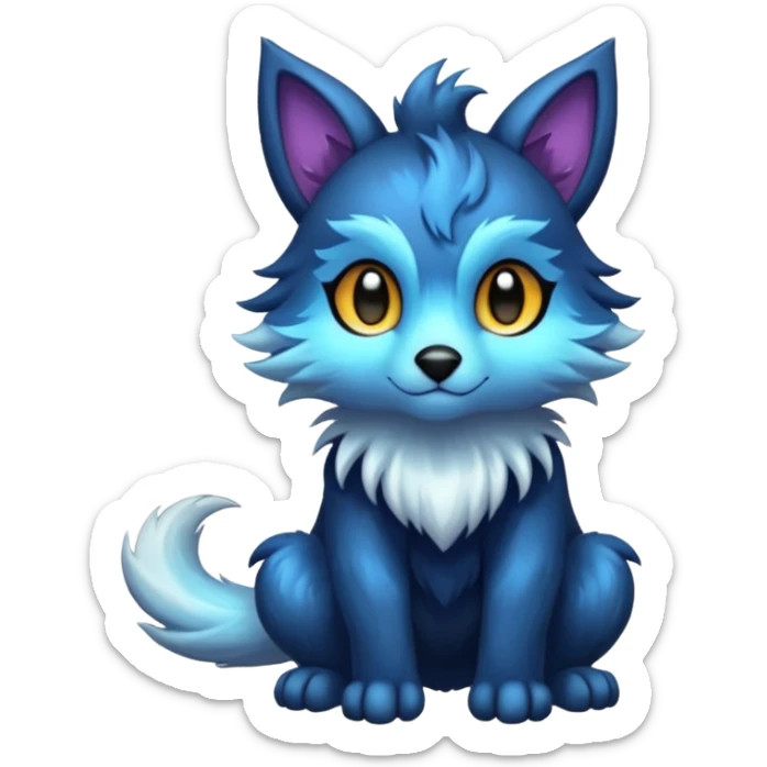 Shiny Colorful Dark-Colored Furry Fionbri-creature by Falvie (full body) sticker
